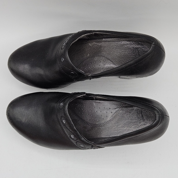 Dansko Riki black leather 2.5" clog loafers size 38 US size 7.5 / 8 - Picture 12 of 16